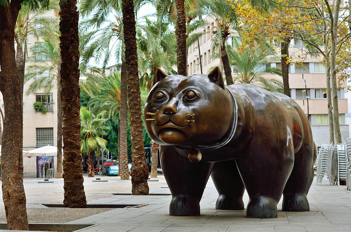 Fernando Botero’s Cat statue at Rambla del Raval. Photography: Shutterstock / Natalija Sahraj.