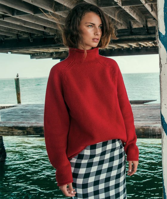 Plaid Skirt, $35, by Who What Where, available at Target. Sweater by Ralph Lauren, $98, available at Ralph Lauren.