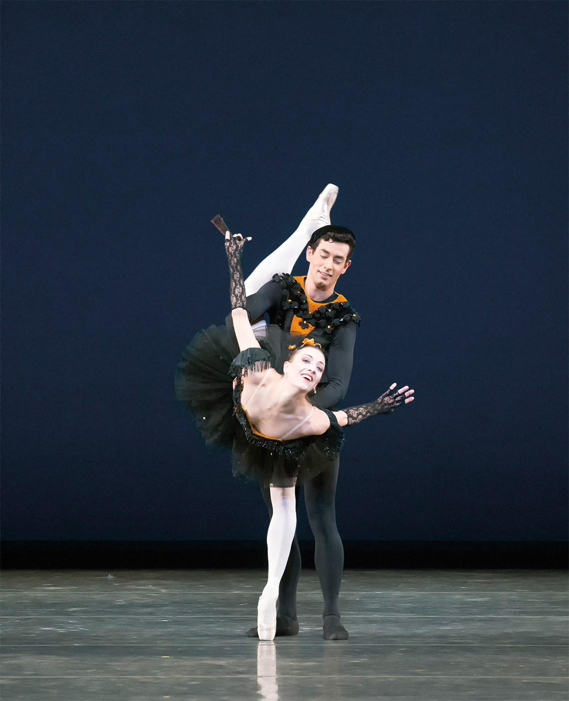 Simone Messmer and Kleber Rebello in Bourrée Fantasque. Choreography by George Balanchine.