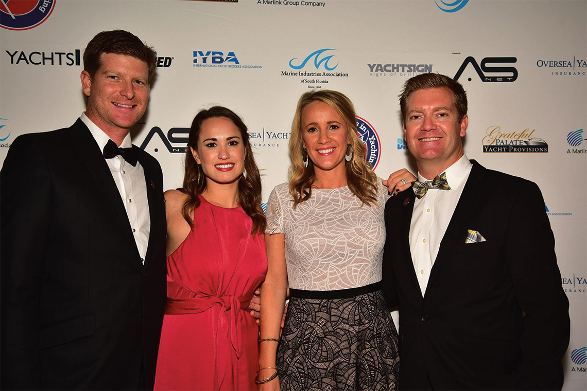 Kyle Schmitt (Yacht Management), Emily Gray, Julie Jarvie (AIM Media Group), John Jarvie (Oversea Yacht Insurance)