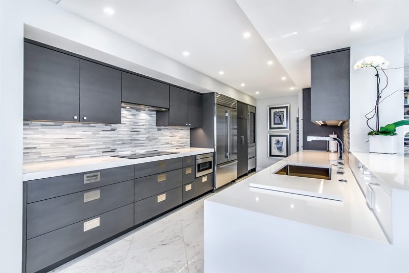 The kitchen also includes high-end Wolf, Miele and Sub-Zero appliances.