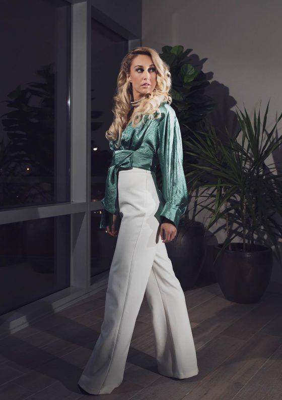 Brooklyn Jumpsuit by Likely, $278, available at lepaboutique.com. Be Here Now Top by C/MEO Collective, $145, available at lepaboutique.com. Lerato Multi-Rope Choker by Ricafrica, $30, available at ricafrica.com.