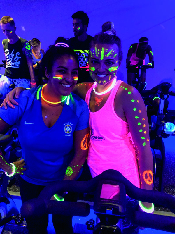 Neon store spin class