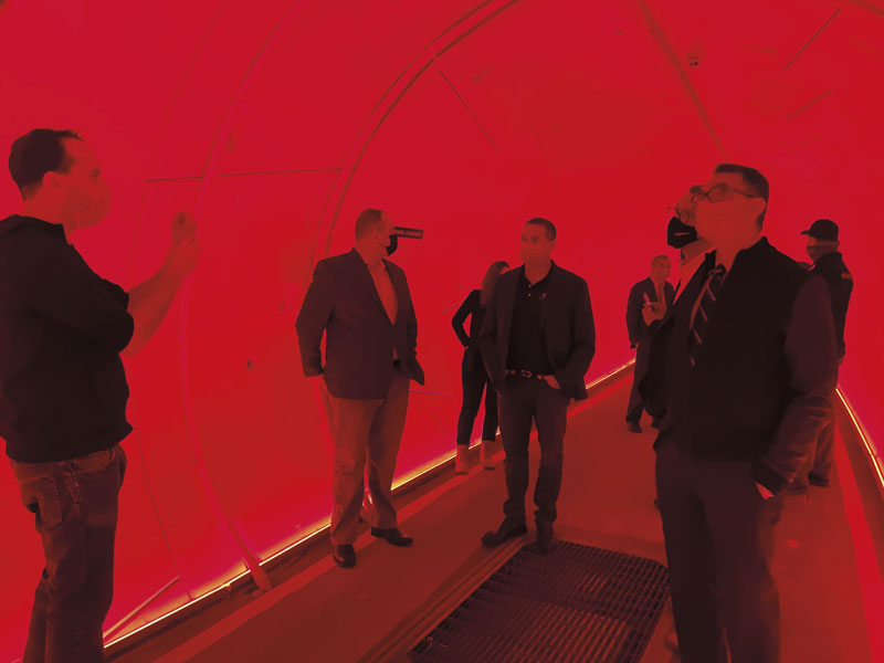 Fort Lauderdale Mayor Dean Trantalis, along with other city and county officials, listen to executives of Elon Musk’s The Boring Co. explain the operation of their underground transit system in Las Vegas during a visit to the city in 2021.